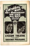 Lyceum Theatre, Memphis, program, 1926 March