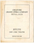 Creatore Grand Opera Company program, Memphis, 1919