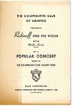 Rubinoff violin concert program, Memphis, 1948