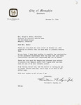 Correspondence, from Memphis Mayor Ingram, to Mrs. Ralph W. Handy, 1964