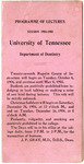Program, University of Tennessee Department of Dentistry, 1904-1905