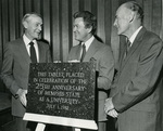 Memphis State University President Dr. Carpenter with Wink Martindale and former president Dr. Humphreys, Memphis, 1982