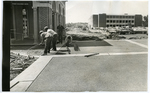 Pedestrian mall construction near Scates Hall, Memphis State University, 1980