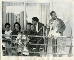 Coretta Scott King at memorial for Dr. King, Memphis, 1968
