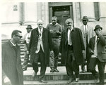 Union officials leave Shelby County Courthouse, Memphis, 1968