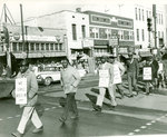 Marchers during Memphis sanitation workers' strike, 1968