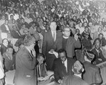 Striking Memphis sanitation workers meeting, 1968