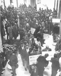 Striking sanitation workers in Memphis City Hall, 1968