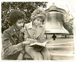 Students by the Founders Bell at LeMoyne-Owen College, Memphis, Tennessee, 1975