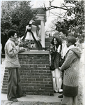 Students near the Founders Bell at LeMoyne-Owen College campus, Memphis, Tennessee, 1974