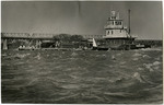 Tugboat in rough waters on the Mississippi River, Memphis, TN, 1979