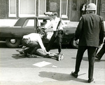Police search a man, Memphis, 1968