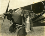 Phoebe Omile and "The Monocoupe" airplane, undated