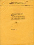 Office Memorandum, Memphis Chamber of Commerce, 1929 July 13