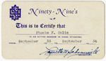 Membership card, Phoebe F. Omlie, 1933 September - 1934 September