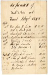 Document, Expenses at Hanover College, 1848