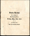 Violin class recital program, Memphis, 1916