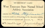 West Tennessee State Normal School Athletic Association card, 1919