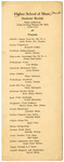 Higbee School of Music program, 1913