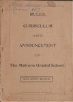 Rules, Curriculum and Announcement of the Malvern Graded School, Malvern, Arkansas, circa 1900