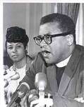 Rev. James Lawson speaking to the press, Memphis, 1968