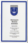 2017 April 23, University of Memphis Honors Assembly programs