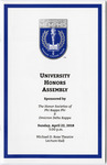 2018 April 22, University of Memphis Honors Assembly programs
