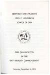 1978 December, Memphis State University Cecil C. Humphreys School of Law commencement