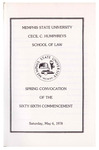 1978 May, Memphis State University Cecil C. Humphreys School of Law commencement