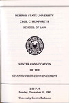 1983 December, Memphis State University Cecil C. Humphreys School of Law commencement