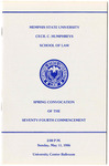 1986 May, Memphis State University Cecil C. Humphreys School of Law commencement