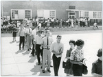 Memphis State University students lining up to register, circa 1963