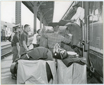 Memphis State University band members preparing to travel, Memphis, TN, circa 1963