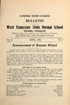 1913 April, West Tennessee State Normal School bulletin