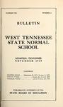 1919 November, West Tennessee State Normal School bulletin