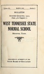 1923 March, West Tennessee State Normal School bulletin