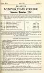 1954 Summer, Memphis State College bulletin
