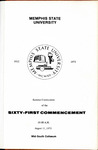 Memphis State University commencement, 1973 August. Program