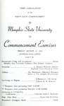 Memphis State University commencement, 1958 August. Program