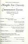 Memphis State University commencement, 1958 January. Program