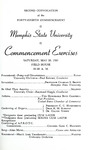 1960 May Memphis State University commencement program