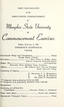 Memphis State University commencement, 1961 February. Program