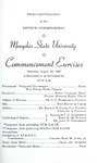 Memphis State University commencement, 1962 August. Program