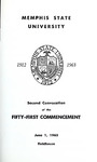 Memphis State University commencement, 1963 June. Program