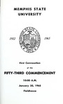 1965 January Memphis State University commencement program