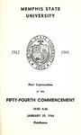Memphis State University commencement, 1966 January. Program