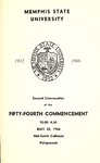 1966 May Memphis State University commencement program