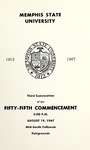 Memphis State University commencement, 1967 August. Program