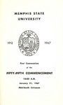 Memphis State University commencement, 1967 January. Program