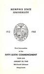 Memphis State University commencement, 1968 January. Program